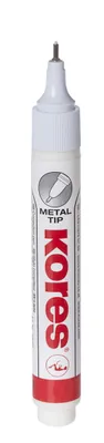 Produktbild von Kores - Korrekturstift mit Metallspitze für Schüler und Erwachsene, geeignet für alle Tinten und Drucke, schnell trocknend - 10g Stift, geblistert