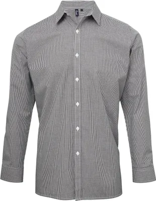 Produktbild von Premier - Hemd für Herren Langärmlig PC6015 (3XL) (Schwarz/Weiß)