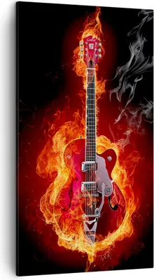 Produktbild von Bild auf Leinwand - Leinwandbild - Instrument Flammen Saiten - 45x80cm - Wand Bild - Wanddeko - Leinwanddruck - Bilder - Kunstdruck - Wanddekoration - Leinwand bilder - Wandkunst - PA45x80-0201