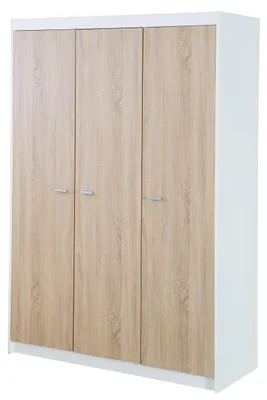 Produktbild von roba Kleiderschrank, Zimmerserie 'Gabriella', Schrank mit 3 Türen, Kinderkleiderschrank gefräst weiß