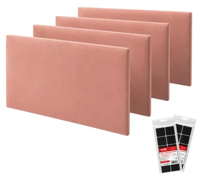 Produktbild von STEGU Polsterpaneel-Set 4× Rechteck 60x30 cm inkl. Klettband Kopfteil Schlafzimmer Rosa