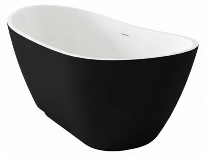 Obrázok produktu pre BALNEO Voľne stojaca vaňa PARMA 170 × 72 cm v čiernej farbe No Rim