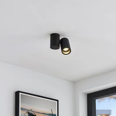 Produktbild von ARCCHIO - Modern Design Deckenleuchte I Deckenlampe I Lampe I Leuchte schwarz - Gesina I Wohnzimmer I Schlafzimmer - Stahl Zylinder - LED geeignet GU10