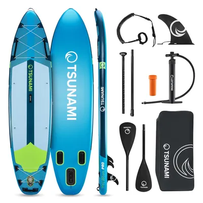 Produktbild von TSUNAMI SUP Board PRO 350 cm, aufblasbar, Stand Up, Paddle Set, mit Paddel, Pumpe, Rucksack, T15