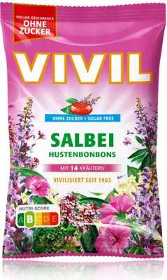 Produktbild von VIVIL Salbei Hustenbonbons ohne Zucker | 120g