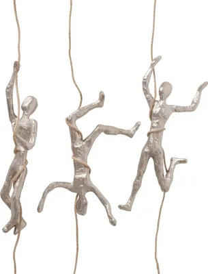Produktbild von Dreier-Set Kletterkünstler Wanddeko Silber