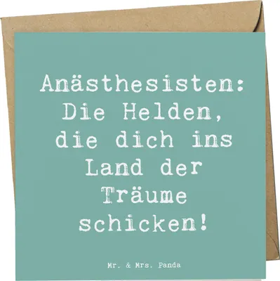 Produktbild von Mr. & Mrs. Panda Deluxe Karte Spruch Anästhesist Held - Meeresbrise - Geschenk, kreative Geschenke, Beruf, Klappkarte, Glückwunschkarte, Narkosehelden, Medizinischer