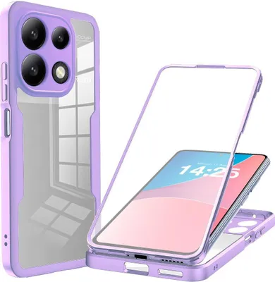 Produktbild von 360 Grad Handyhülle für Xiaomi Redmi Note 13 Pro Full Cover Rundum Schutz Farbe: Violett