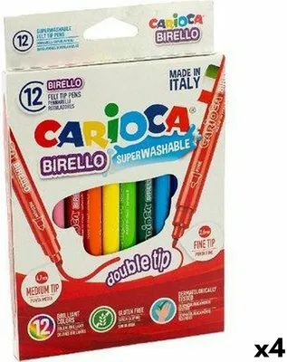 Produktbild von Carioca - Filzstift Birello mit Doppelspitze, sortiertes Set mit 12 Stück