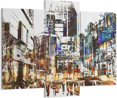 Produktbild von Bild auf Leinwand - Leinwandbild - Stadt Straße Haus - 130x100cm - Wand Bild - Wanddeko - Leinwanddruck - Bilder - Kunstdruck - Wanddekoration - Leinwand bilder - Wandkunst - CB130x100-3800