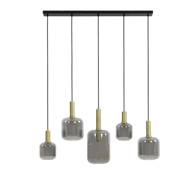 Produktbild von Light & Living - Hängeleuchte Lekar - Bronze - 5L 110x22x32cm Hängelampe - Esstischlampe - Wohnzimmerlampe - Schlafzimmerlampe - Wohnzimmer