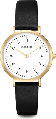 Produktbild von Eastside Armband-Uhr Rosehill Gelbgold Echtleder Schwarz 10080077