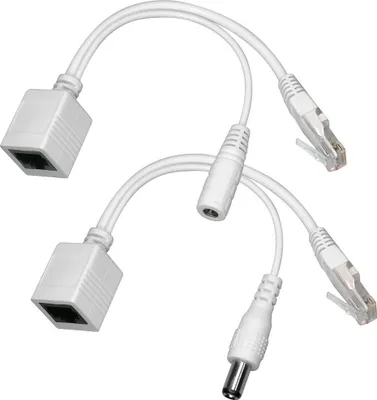 Produktbild von Stromeinspeisungs-Adapterset für Netzwerkkabel CAT-Kabel RJ45 12V DC