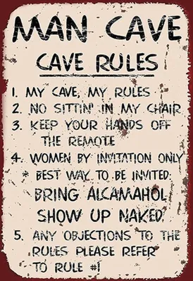 Produktbild von vianmo Holzschild 30x20 cm Man cave my cave my rules