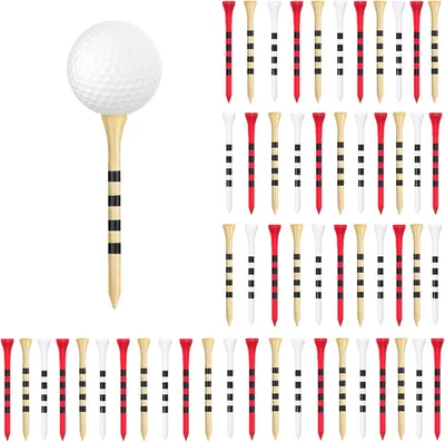 Produktbild von Golf-Tees 83 mm, 50 Stücke, Holz, farbig, für Golfaktivitäten