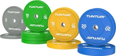 Produktbild von Tunturi Platinum Bumper Plates - Hantelscheiben - Gewichtsscheiben - Set 120 kg