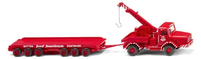 Productafbeelding van Wiking 049304 H0, goederenwagon voor het transport van containers (Faun), "Rosenkranz" rood, schaal 1:87, spoorwegmodel HO