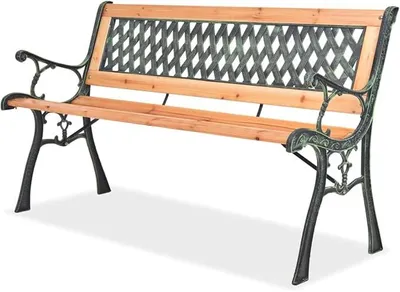 Produktbild von Gartenbank Holzbank Sitzbank Gartenbankpark für 2-3 Sitzer,Balkonbank Parkbank Flurbank Terrassenbank für Terrasse,Balkon,Garten 122 cm Holz-21