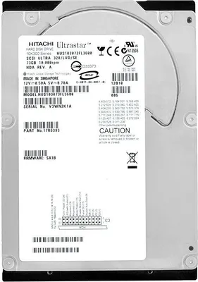 Produktbild von Festplatte HITACHI 73GB HUS103073FL3600 10000Rpm 68-PIN U320 3,5"Zoll