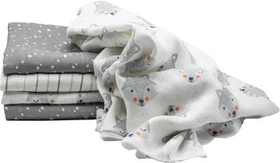 Produktbild von Clevere Kids baby-collection Mulltücher 5er Pack Fuchs - Motiv: Fuchs Stars & Stripes V0