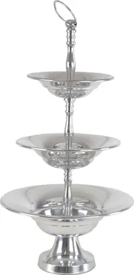 Produktbild von Etagere Aluminium poliert 32x60cm 3 Etagen Servierteller Servierständer Etager