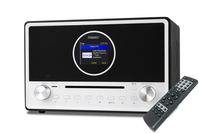 Produktbild von DAB+ Internetradio Maxxo CD03 mit CD-Player, WLAN, Bluetooth, USB, Fernbedienung, Stereo Sound, Radiowecker, Holzgehäuse, Musiksystem