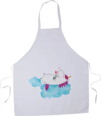 Produktbild von Mr. & Mrs. Panda Küchenschürze Einhorn Verliebt - Weiß - Geschenk, Grillschürze, Bäckerschürze, Liebe, Einhörner, Unicorn, Freundin, Kochschürze, Küchenzubehör, Schürze