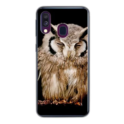 Produktbild von MuchoWow® Handyhülle Schutzhülle Hülle für Samsung Galaxy A40 Eule - Vogel - Schwarz Silikon Softcase Handy Hülle - Handy-Tasche