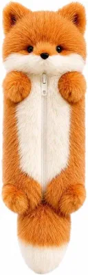 Productafbeelding van Pluche pennenetui, etui met vossenmotief, Kawaii etui