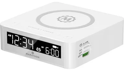 Imagen del producto de Despertador digital con estación de carga inalámbrica y puerto USB
