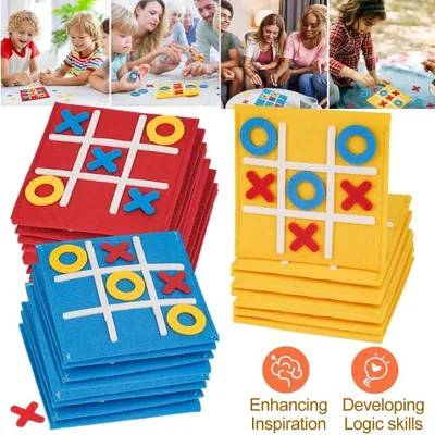 Produktbild von Tic Tac Toe Spiel 24 Stk Filz Tic Tac Mini Bunt Tic Tac Town Spiel Lernspielzeug