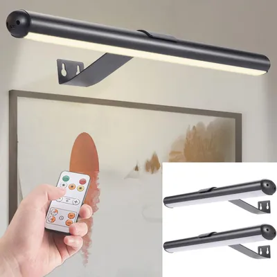 Produktbild von 2er-Set Elegante Wand- und Bildleuchte mit Fernbedienung & Touch Schalter, USB- & Akkubetrieb, dimmbar: Eine flexible LED-Lampe für Kunst & Ambiente