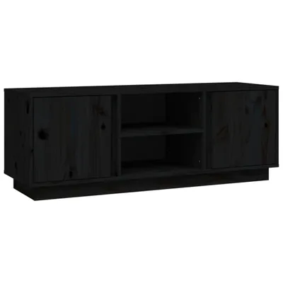 Produktbild von TV-Schrank Schwarz 110x35x40,5 cm Massivholz Kiefer