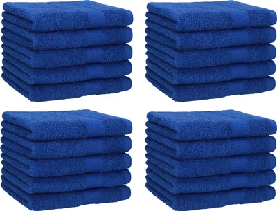 Produktbild von Betz 20 Stück Gästetücher 30x50 cm PREMIUM 100% Baumwolle Set  Farbe: royalblau