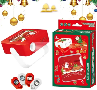 Image de Projecteur de diapositives de Noël, lumière de projection de lampe de poche, projection festive, jouets pour enfants avec différents motifs, décorations de Noël amusantes pour Noël