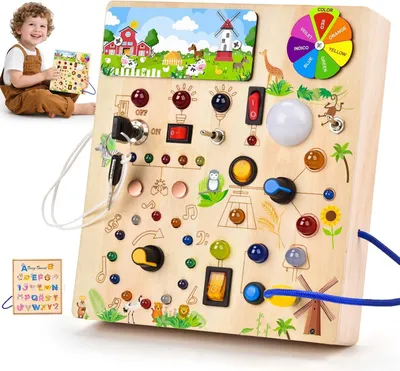 Immagine prodotto di Giocattoli Montessori a partire da 1 anno - Pannello attività Montessori - Giochi educativi Montessori a partire da 2 anni