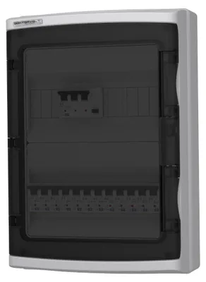 Obrázok produktu pre Vlhkovzdorná rozvodná skriňa vybavená HI-S/FI IP65 povrchovou poistkovou skriňou 9122