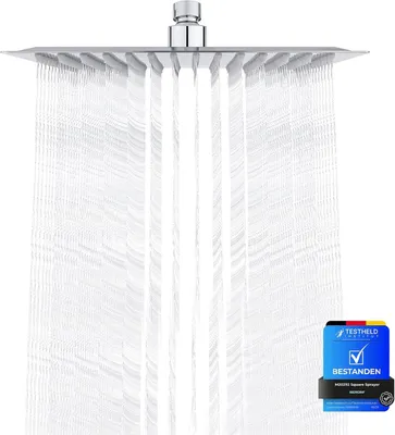 Obrázek produktu pro Sprchová hlavice typu "déšť" - nerezová ocel - průměr 20 cm - čtvercová - chromovaná - stříbrná