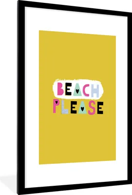 Produktbild von MuchoWow® Gerahmtes Poster Sommer - Gelb - Zitat 60x90 cm - Poster mit Schwarzem Bilderrahmen Wandposter Rahmen Foto Bilder - Dekoration - Wandposter Wohnzimmer - Hochwertig