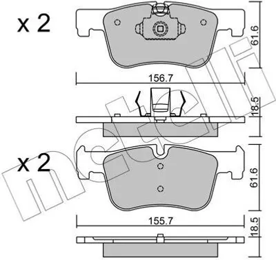 Produktbild von METELLI 22-0960-0 Bremsbeläge Satz Vorne Bremsklötze für BMW 1 Schrägheck (F20) 3 Touring (F31) 3 Touring (G21) 3 Limousine (F30, F80) 4 Gran Coupe
