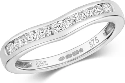 Produktbild von Funkelndes Feuer 9 Karat (375) Weißgold Damen - Diamant Wünschelrute Ring Brillant-Schliff 0.50 Karat H - PK1, 58 (18.5); TRS317479KWRSQ