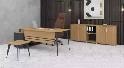 Immagine prodotto di Set da studio Nuovo tavolino da caffè Design moderno Scrivania angolare in legno 3 pezzi