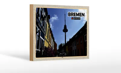 Produktbild von Holzschild Städte Bremen Deutschland Wallanlagen 18x12 cm Dekoration