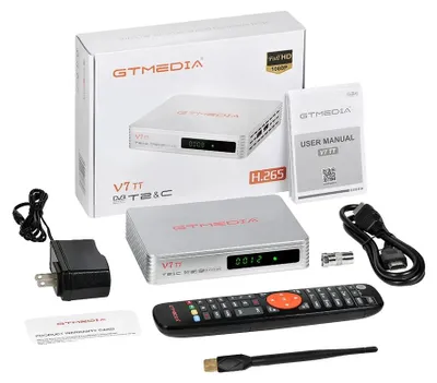 Obrázok produktu pre Terestriálny prijímač DVB, rozlíšenie 1080p Full HD, podpora USB a Wi-Fi, GTMEDIA V7 TT, zástrčka pre EÚ