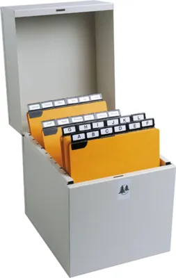 Produktbild von Exacompta Karteikassette aus Metall, 235x178x210mm - Grau - 54718E