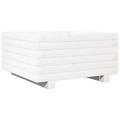 Produktbild von Pflanzkübel Weiß 50x50x26,5 cm Massivholz Kiefer