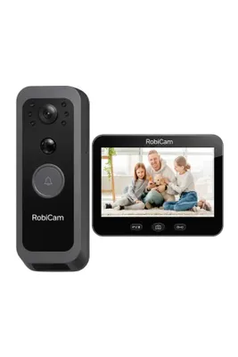 Zdjęcie produktu dla Wideodomofon WiFi RobiCam Q50, wyświetlacz 5 cali, czujnik ruchu PIR, dwukierunkowy system audio