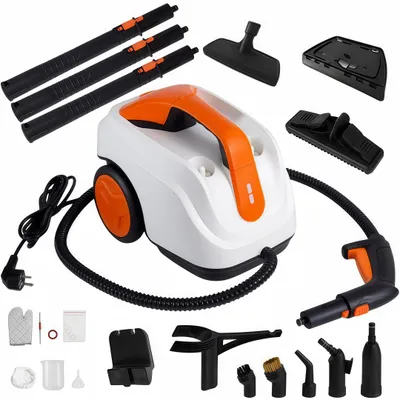 Produktbild von 2000W Dampfreiniger mit 5 Bar & 2L Tank, Mobile Reinigungsmaschine, 60 Min. Laufzeit, 19-teiliges Zubehör, für Haushalt, Auto, Teppich & Fenster