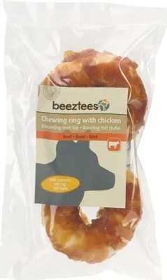 Obrázek produktu pro Krmivo Beeztees hovězí kůže kroužek malý snack pro psy