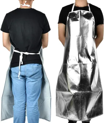 Productafbeelding van Hittebestendig Schort - Werkkleding Isolatie - Bescherming Hoge Temperatuur - Reflecteert Warmte - 95 x 65 cm - Zilver